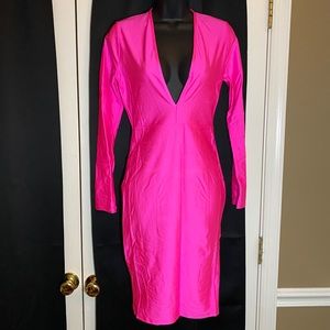 Hot Pink Fitted Dress